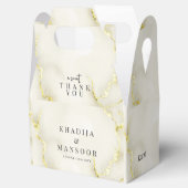 Gold Folie Marmeren Textuur Trouwen Dank u Bedankdoosjes (Geopend)
