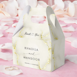 Gold Folie Marmeren Textuur Trouwen Dank u Bedankdoosjes