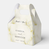 Gold Folie Marmeren Textuur Trouwen Dank u Bedankdoosjes (Voorkant Zijde)