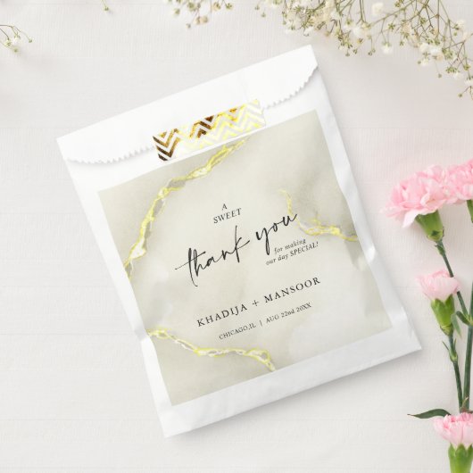 Gold Folie Marmeren Textuur Trouwen Dank u Bedankzakje (Gezegeld)