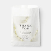 Gold Folie Marmeren Textuur Trouwen Dank u Bedankzakje (Voorkant)