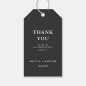 Gold Folie Marmeren Textuur Trouwen Dank u Cadeaulabel (Achterkant)