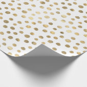 Gold Folie Metallic Moderne Polka Dots Cadeaupapier (Hoek)