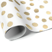 Gold Folie Metallic Moderne Polka Dots Cadeaupapier (Rol Hoek)