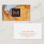 Gold Folie Monogram Amber Grijs Zwart Custom Visitekaartje (Voorkant / Achterkant)