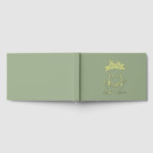 Gold Folie Monogram Sage Green Wedding Gastboek Gastenboek (Volledig)