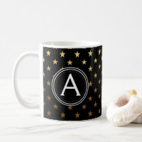 Gold Folie Monogram Sterren Patroon Koffie of Thee