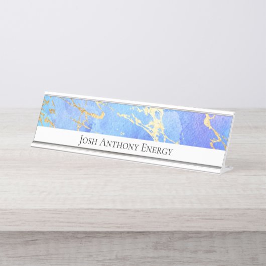 ** Gold Folie Nebula Cosmic Galaxy Universe AP3 Bureau Naambordje (Voorkant)