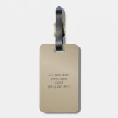 Gold Folie Olifant Elegant Zandsteen Monogrammed Bagagelabel (Achterkant verticaal)