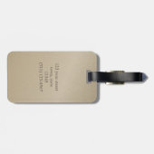 Gold Folie Olifant Elegant Zandsteen Monogrammed Bagagelabel (Achterkant horizontaal)