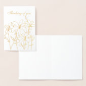 Gold Folie Outline Lelies Bloemen Denken aan jou Folie Kaarten (Display)