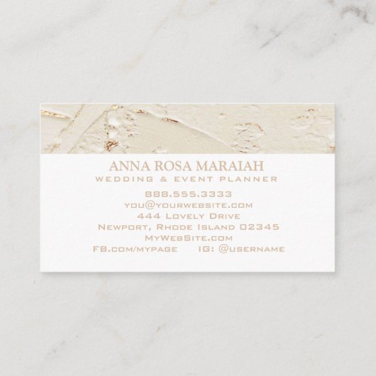 *~ Gold Folie Pastel Wedding Elegant Blush Visitekaartje (Achterkant)