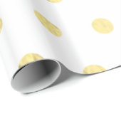Gold Folie PolkaDot inpakpapier (Rol Hoek)