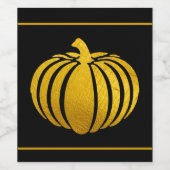 Gold Folie Pompoen Wijnfles Etiket (Enkel label)