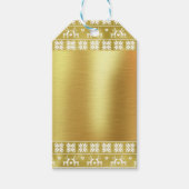 Gold Folie Rendier en Snowflake Patroon Gift Label Cadeaulabel (Voorkant)
