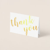 Gold Folie Rose Boeket Dank u Foto en Naam Folie Kaarten (Voorkant)