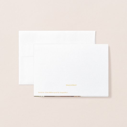 Gold Folie Rose Boeket Dank u Foto en Naam Folie Kaarten (Met envelop)