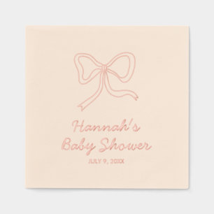 Gold Folie Roze Coquette Bow Baby shower servetten