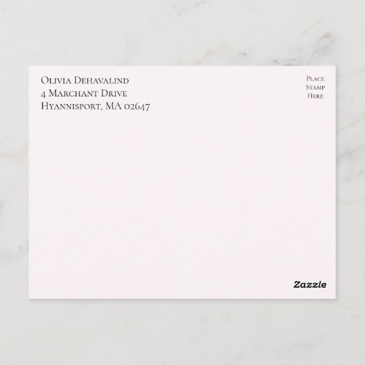 Gold Folie Roze Waterverf Bloemen Bewaar de datum Briefkaart (Achterkant)