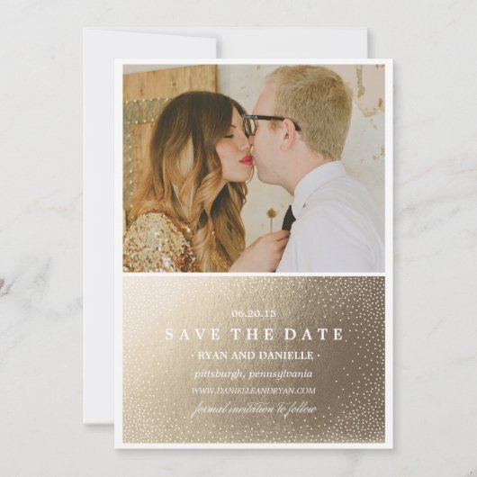 GOLD FOLIE SAVE THE DATE Save the Date Aankondigin (Voorkant)