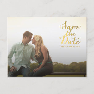 Gold Folie Save the Date Typography Aankondiging