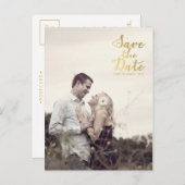 Gold Folie Save the Date Typography Aankondiging (Voorkant / Achterkant)