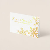 Gold Folie Snowflakes Winter Wedding Dank u Folie Kaarten (Voorkant)