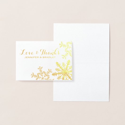 Gold Folie Snowflakes Winter Wedding Dank u Folie Kaarten (Display)