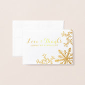 Gold Folie Snowflakes Winter Wedding Dank u Folie Kaarten (Voorkant met envelop)