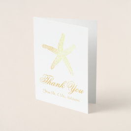 Gold Folie Starfish Dank u kaarten