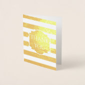 Gold Folie Stripes Afstuderen Dank u Foto Folie Kaarten (Voorkant)
