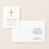 Gold Folie Sympathie Bedankt Kaart met Kruis (Display)