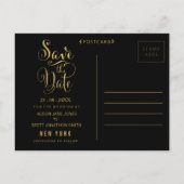 Gold Folie Typografie Save the Date Briefkaart (Achterkant)