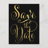 Gold Folie Typografie Save the Date Briefkaart (Voorkant)