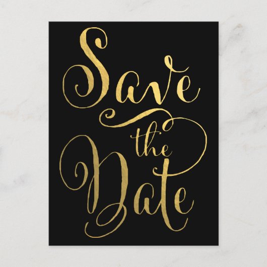 Gold Folie Typografie Save the Date Briefkaart (Voorkant)