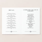 Gold Folie Viering van het Leven Begrafenisprogram Folie Kaarten (Binnen)