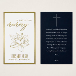 GOLD FOLIE WATER LICHT SYMPATHIE MEMORIELE PRAYERK VISITEKAARTJE