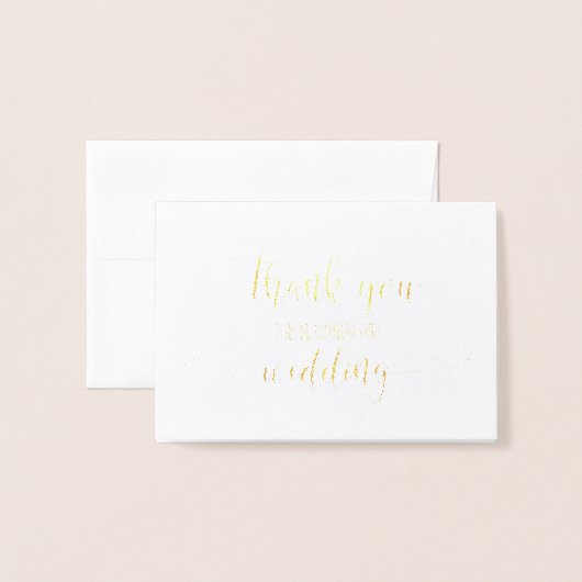 Gold Folie Wedding Planner Dank u kaart (Voorkant met envelop)