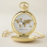Gold Folie Wereldkaart Custom Verplaatsbaar Hart L Zakhorloge<br><div class="desc">Gold Foil Wereldkaart Custom Moveable Heart Location Klik gewoon op de link Aanpassen om je hart te positioneren ~ Controleer mijn winkel om het hele collectie voor dit ontwerp te zien!</div>