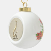 Gold Folie Windhond Eenvoudige Elegante Classy Keramische Bal Ornament (Rechts)