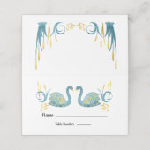 Gold Folie zwanen tafelkaarten Plaatskaartje (Buitenkant ongevouwen)