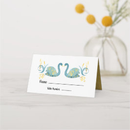 Gold Folie zwanen tafelkaarten Plaatskaartje