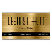 Gold Folie Zwart Contact Bar Magnetisch Visitekaartje (Voorkant)