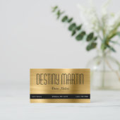 Gold Folie Zwart Contact Bar Visitekaartje (Staand voorkant)