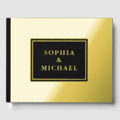 Gold Folie Zwart Gastboek Bewerkbare Classic Eenvo Gastenboek (Voorkant)