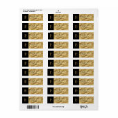 Gold Folie & Zwart Monogram Retour Adres Label (Full Sheet)