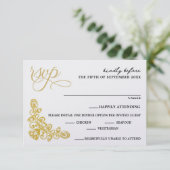  Gold Food Keuzes RSVP Kaartje (Staand voorkant)