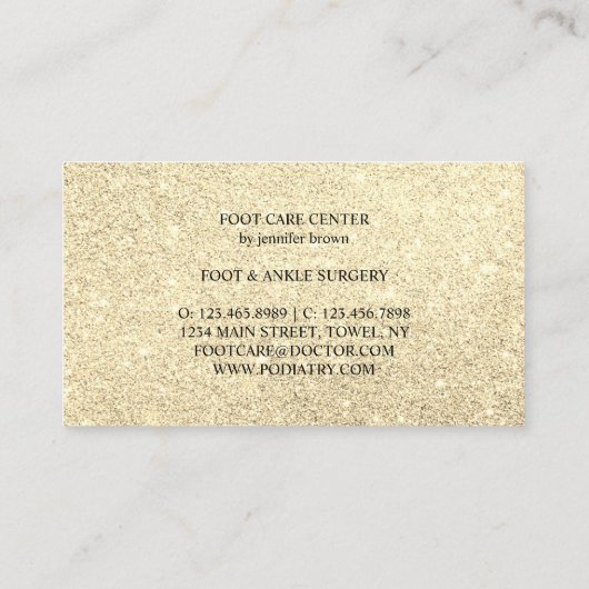 Gold Foot Care Podiatry Praktijkarts Visitekaartje (Achterkant)