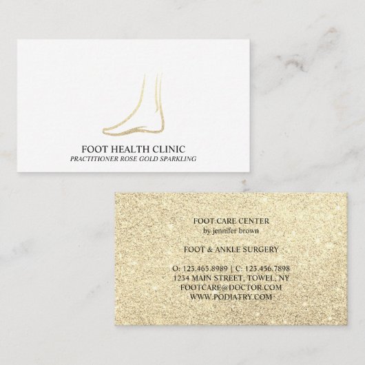 Gold Foot Care Podiatry Praktijkarts Visitekaartje (Voorkant / Achterkant)