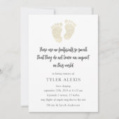 Gold Footprint Baby Memorial Announge Kaart (Voorkant)